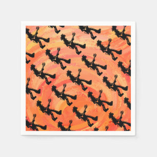 New York Boogie Nights Guitar Orange Napkin