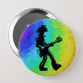 New York Boogie Nights Guitar Rainbow 10 Cm Round Badge (Front & Back)