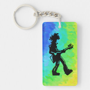 New York Boogie Nights Guitar Rainbow Key Ring