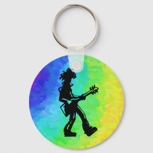 New York Boogie Nights Guitar Rainbow Key Ring