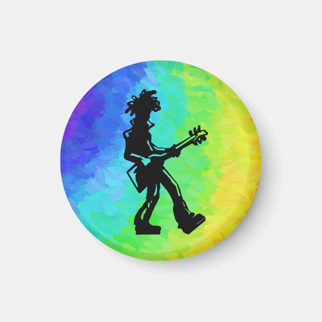 New York Boogie Nights Guitar Rainbow Magnet (Front)