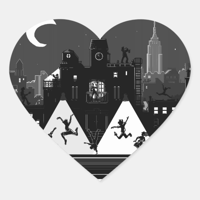 New York Boogie Nights Heart Sticker (Front)