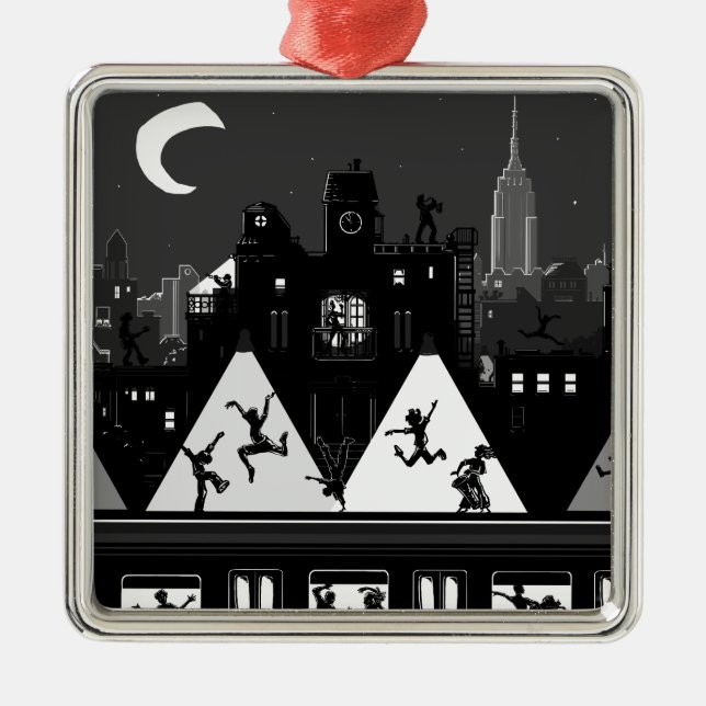 New York Boogie Nights Metal Tree Decoration (Front)