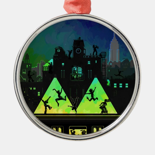 New York Boogie Nights Metal Tree Decoration (Front)