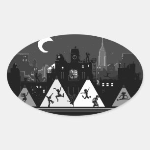New York Boogie Nights Oval Sticker