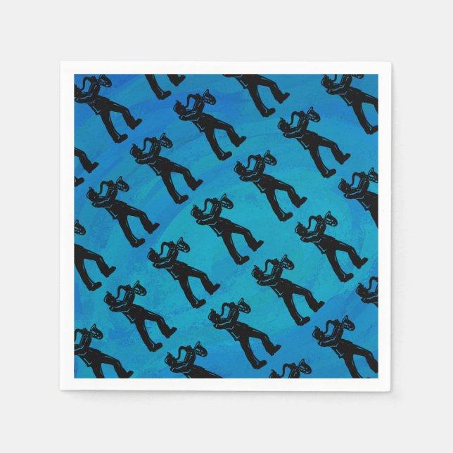 New York Boogie Nights Saxophone Blue Napkin (Front)