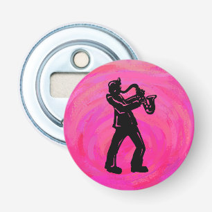 New York Boogie Nights Saxophone Hot Pink Bottle Opener