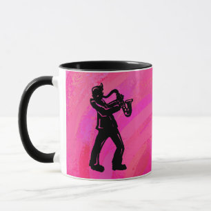 New York Boogie Nights Saxophone Hot Pink Mug