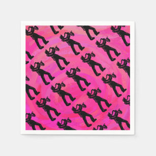 New York Boogie Nights Saxophone Hot Pink Napkin