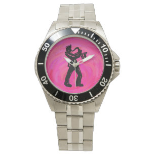 New York Boogie Nights Saxophone Hot Pink Watch