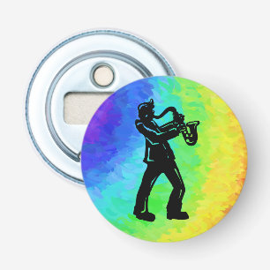 New York Boogie Nights Saxophone Rainbow Bottle Opener