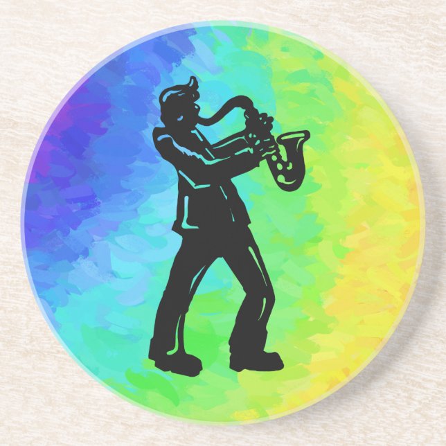 New York Boogie Nights Saxophone Rainbow Coaster (Front)