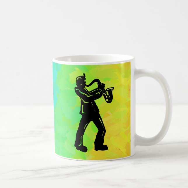 New York Boogie Nights Saxophone Rainbow Coffee Mug (Right)