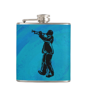 New York Boogie Nights Trumpet Blue Hip Flask