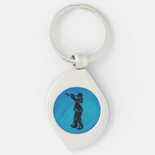 New York Boogie Nights Trumpet Blue Key Ring