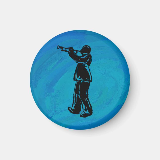 New York Boogie Nights Trumpet Blue Magnet (Front)