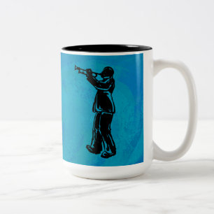 New York Boogie Nights Trumpet Blue Two-Tone Coffee Mug