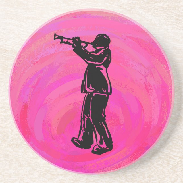 New York Boogie Nights Trumpet Hot pink Coaster (Front)