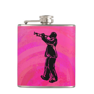 New York Boogie Nights Trumpet Hot pink Hip Flask