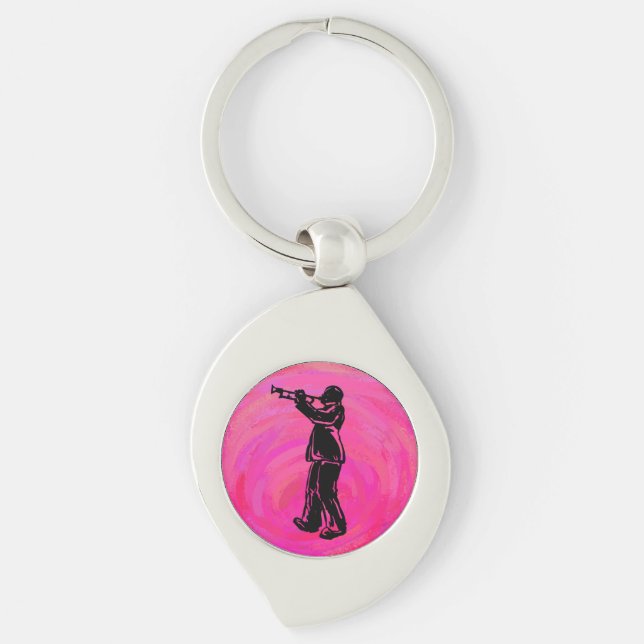 New York Boogie Nights Trumpet Hot pink Key Ring (Front)