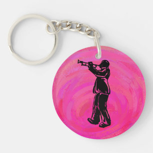 New York Boogie Nights Trumpet Hot pink Key Ring