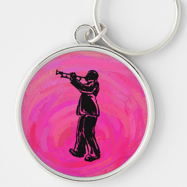 New York Boogie Nights Trumpet Hot pink Key Ring (Front)