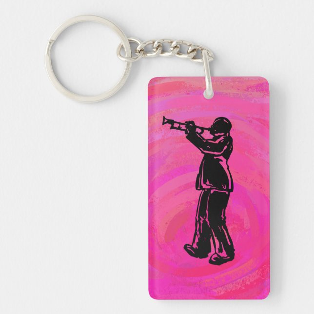 New York Boogie Nights Trumpet Hot pink Key Ring (Front)