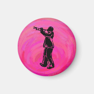 New York Boogie Nights Trumpet Hot pink Magnet