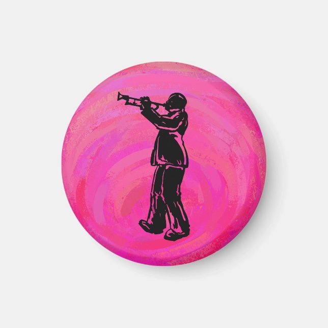 New York Boogie Nights Trumpet Hot pink Magnet (Front)