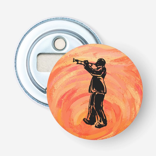 New York Boogie Nights Trumpet Orange Bottle Opener (Front)