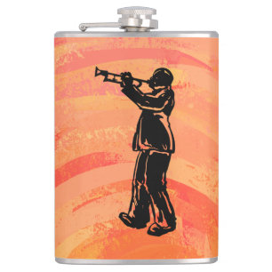New York Boogie Nights Trumpet Orange Hip Flask