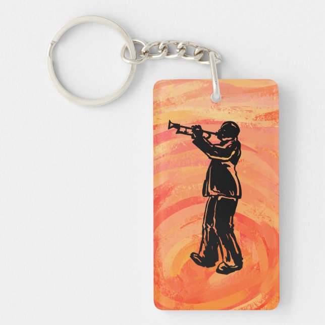 New York Boogie Nights Trumpet Orange Key Ring (Front)