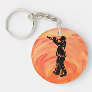 New York Boogie Nights Trumpet Orange Key Ring