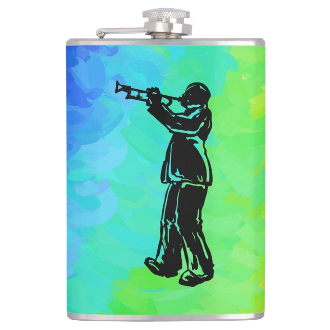 New York Boogie Nights Trumpet Rainbow Hip Flask (Front)