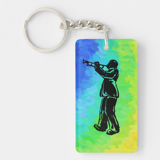 New York Boogie Nights Trumpet Rainbow Key Ring (Front)