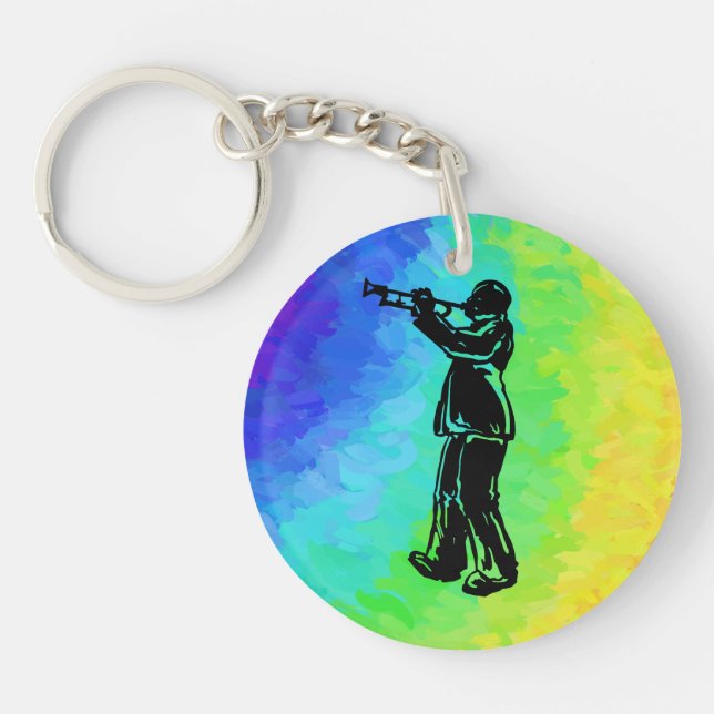 New York Boogie Nights Trumpet Rainbow Key Ring (Front)