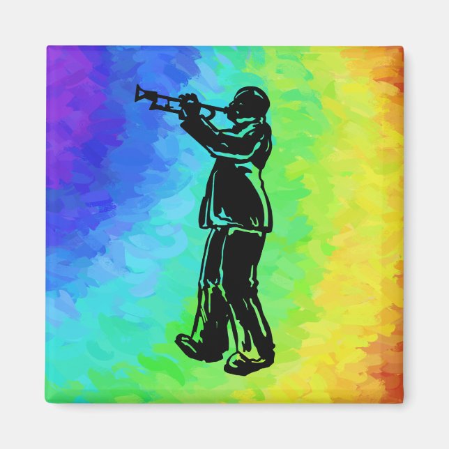 New York Boogie Nights Trumpet Rainbow Magnet (Front)