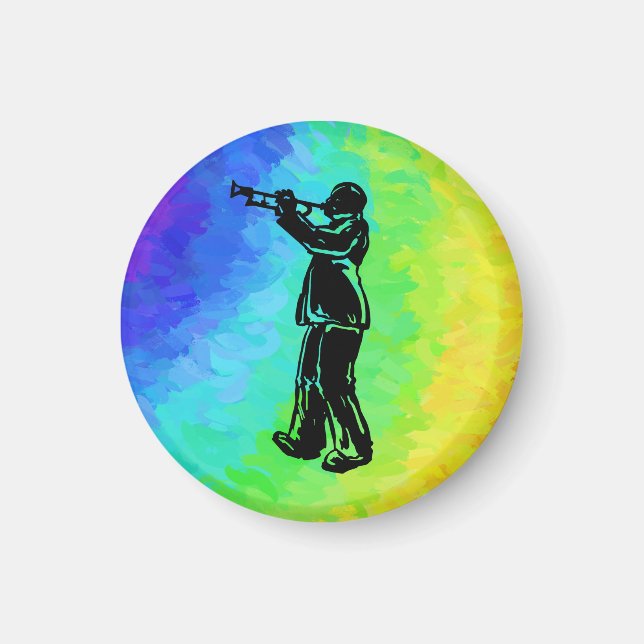 New York Boogie Nights Trumpet Rainbow Magnet (Front)
