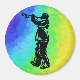 New York Boogie Nights Trumpet Rainbow Magnet