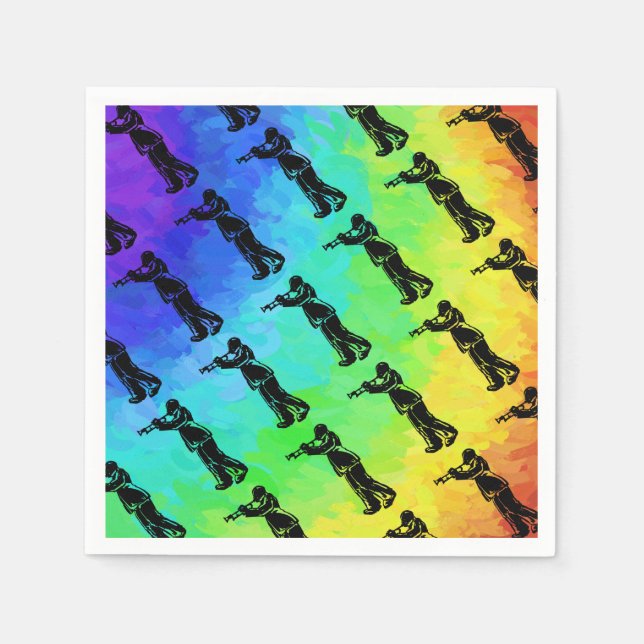 New York Boogie Nights Trumpet Rainbow Napkin (Front)