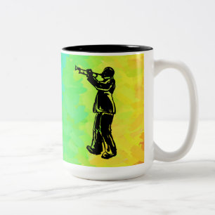 New York Boogie Nights Trumpet Rainbow Two-Tone Coffee Mug