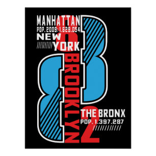 New York Boroughs: Population & City Legacy Poster
