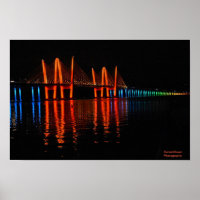 New York Bridge Lights in Honor of Gay Pride Poste