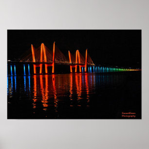 New York Bridge Lights in Honor of Gay Pride Poste Poster