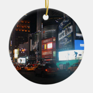 New York Broadway at night Ceramic Tree Decoration