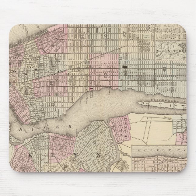 New York, Brooklyn 3 Mouse Mat (Front)