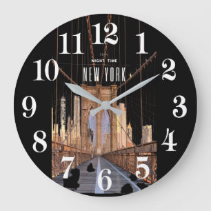 New York Brooklyn Bridge Large Clock