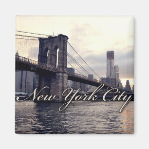 New York Brooklyn Bridge Sunset Magnet