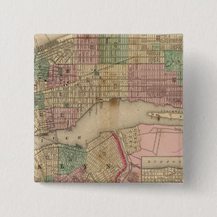 New York, Brooklyn Map by Mitchell 15 Cm Square Badge