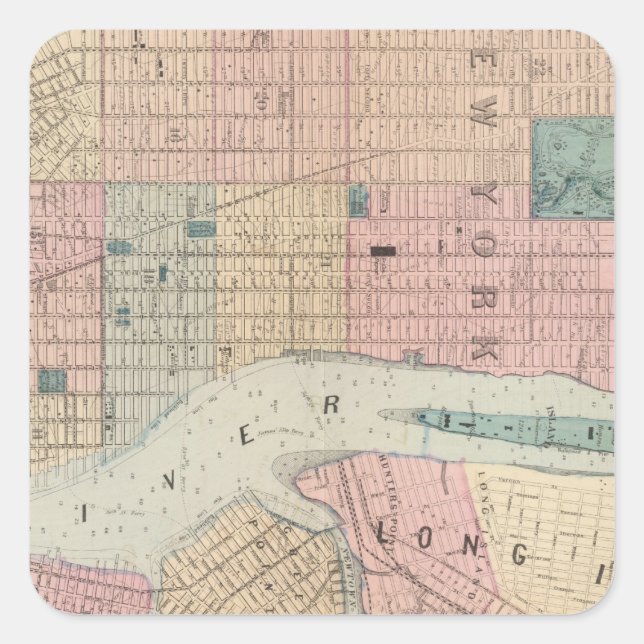 New York, Brooklyn Square Sticker (Front)
